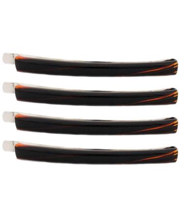 Caravan Four (4) Tortoise Shell Covered Metal French Bobby Pins Two (2) Pairs