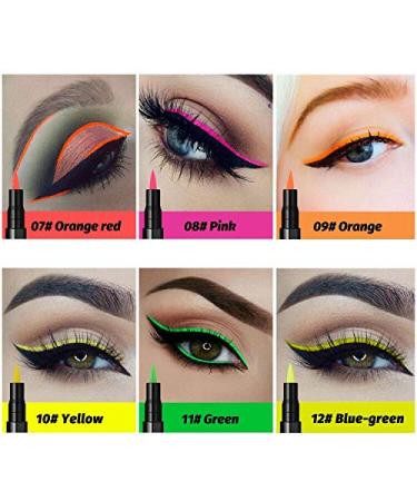 Ownest 12 Colors Liquid Eyeliner Set - Waterproof Matte Neon Eye Liner Pen for Colorful Makeup - Buy Online on GoSupps.com