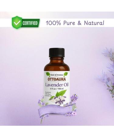 OTTO AURA Lavender Essential Oil 4 fl oz Pure Natural Therapeutic Grade for Diffuser and Massage - Buy Online on GoSupps.com