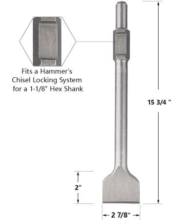 A-KARCK Heavy Duty 1-1/8 Hex Shank Scraping Chisel Bit for Electric Jack Hammer - Ideal for Tile and Stone Removal - Buy Online on GoSupps.com
