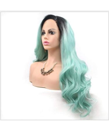 BGHJUE Synthetic Hair Wig with Natural Bangs & Pixie Cut - Fluffy Green Highlights for Women | International Shipping - Buy Online on GoSupps.com