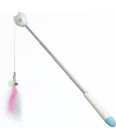 PETVERA Retractable Wand Cat Toy - Interactive Feather String Toy for Indoor Play - Best Teaser Laser Toy for Kittens - Blue Cat Fishing Stick - Buy Online on GoSupps.com