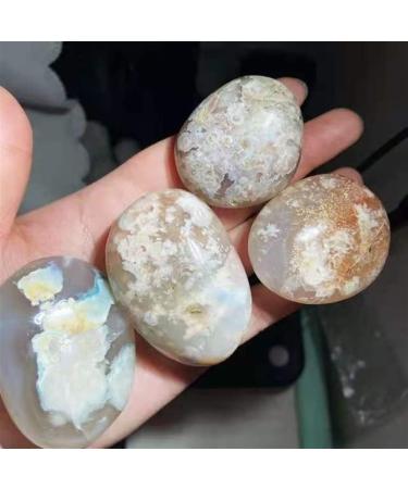 Natural Crystal Rough 1pc 60g-125g Natural Polished Crystal Cherry Blossom Flower Agate Palm Stone for Gifts Suitable for Home Crystals Raw Stones and Minerals - Buy Online on GoSupps.com