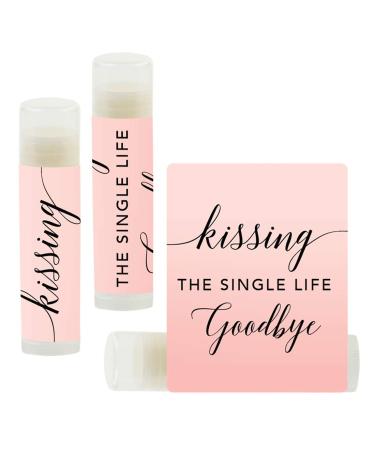 Andaz Press Blush Pink Rose Elegant Bridal Shower Engagement Party Collection Lip Balm Chapstick Favors Kissing The Single Life Goodbye 12-Pack Bridal Shower Bachelorette Party Favors Decor Single Life Goodbye Lip Ba...
