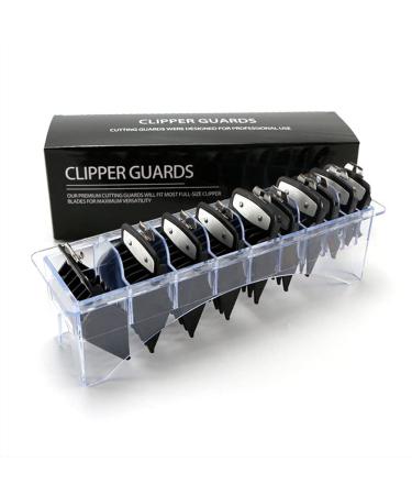 Clipper Guards Cutting Guides for Wahl with Metal Clip #37-500 – /8” to ”– Fits All Full Size Wahl Clippers (Black-Pack of 10)