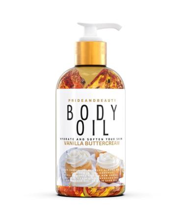 PrideandBeauty After Shower Oil. Skin Hydrating Oil. Body Oil Scented. Body Oils For Women Dry Skin. (Vanilla Buttercream) (4 OUNCES Vanilla Buttercream)