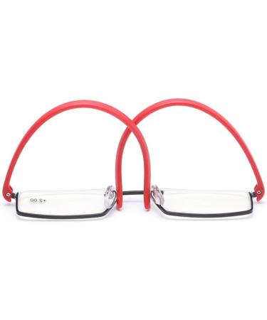 Kokobin Ultra-Light TR90 Reading Glasses - Half-Frame Metal Visual Aid with Case for Men & Women - +1.25 Diopters (Red) - Buy Online on GoSupps.com