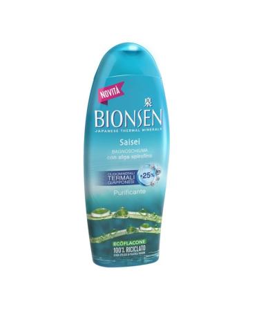 Bionsen Saisei Purifying Shower Gel with Spirulina Algae and Japanese Thermal Oligomineral Foam Bath 650 ml 21.9 Fl Oz made in Italy italian import