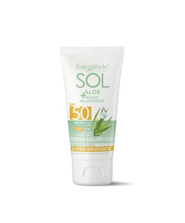 Bottega Verde Bottega Verde - SOL Aloe Hyaluronic Acid - Sunscreen for face - super moisturizing - with hyperfermented aloe juice and hyaluronic acid - high protection SPF50 (50 ml) - Water resistant