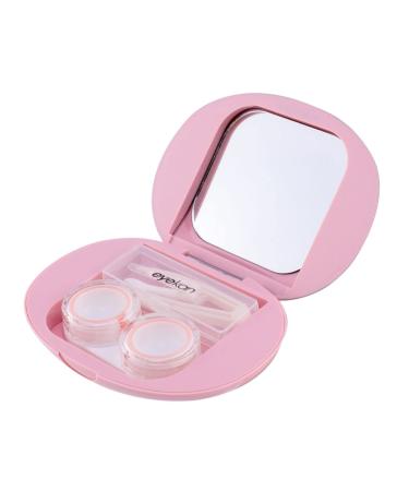 JECOMPRIS decorative lens container lens holder LINSENHASTER Box for contact lens lensetui invisible cobblestone cleaning cleaner for lentil containers Rosa 10.2x7.8cm