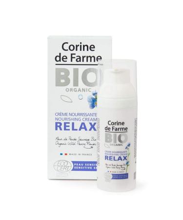Corine de Farme | Relax Nourishing Cream | Organic ECOCERT COSMOSĀ® Organic | Sensitive and Responsive Skin | Organic Wild Pansy Flowers | Organic Aloe Vera | Pack of 2