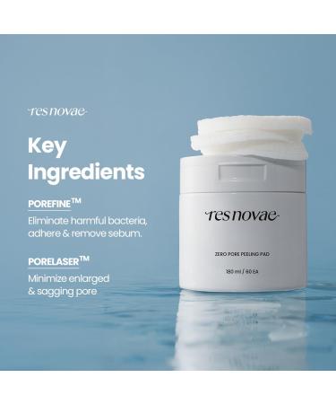 res novae Peeling Toner Pad 60 Pads Blackhead & Whitehead Removal Pore Minimizing Oil Control Gentle PHA Exfoliation for Sensitive Skin - Buy Online on GoSupps.com