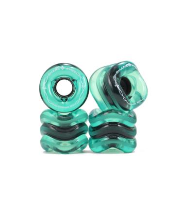 Shark Wheel Title 60 mm 78a, DNA Formula Superior Grip, Smaller Deck Cruising Wheels, Made for Beginners, Youth and Adults, California Roll, (Pack of 4) 60mm Transparent Emerald
