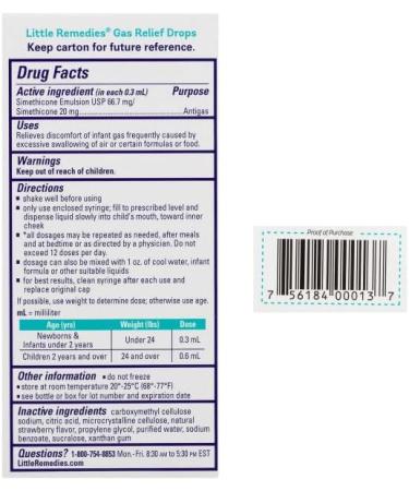 Little Remedies Gas Relief Drops 1 oz ( Pack of 4) - Buy Online on GoSupps.com