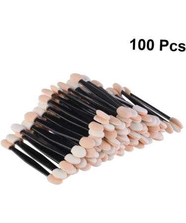 SOESFOUFU 100 Pcs Cosmetic Double Head Eyeshadow Makeup Eyeshadow Eyeliner Brushes Eyeshadow Brush Size 2 Black - Buy Online on GoSupps.com