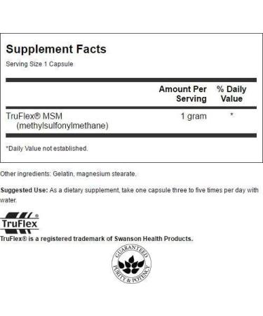 Swanson MSM 1000mg 120 Capsules - Pure and Potent Formula - Buy Online on GoSupps.com
