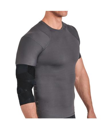 Tommie Copper Pro-Grade Compression Elbow Sleeve  Unisex  Men & Women  Adjustable Ultimate Support Sleeve for Tennis Elbow  Inflammation & Golfers Elbow - Black - Large Large Black