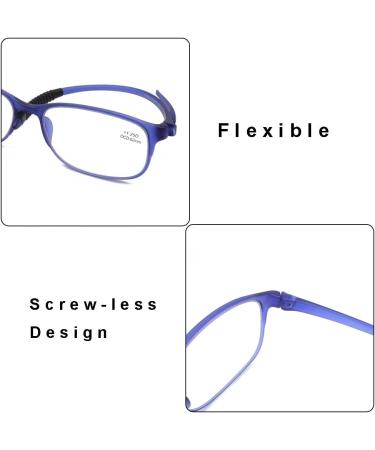Mcoorn Reading Glasses (2 Pack) - Flexible Lightweight Anti-Blue & Anti-Reflective for Men & Women - Includes Case - Grey & Blue - 2.5x - Buy Online on GoSupps.com