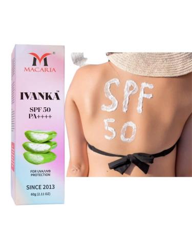 MACARIA Ivanka SPF 50 Sunscreen UVA/UVB With Kojic Acid Vitamin E & Aloe Vera For Men & Women