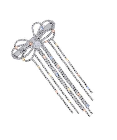 Tassel Edge Clip Sparkly Barrettes Hair Clips for Bows Girl Bobby Pin Unique Hair Clip Big Bow Hair Clips Crystal Hair Pin Rhinestone Hair Bow Clip Rhinestones Miss Bun Shiny