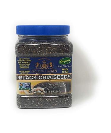 Organic Non-GMO Black Chia Seeds - Premium Quality Ancient Andean Superfood 24oz - Buy Online on GoSupps.com