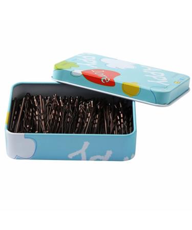 INGOOD Hair Bobby Pins Brown with Cute Case 200 PCS Bobby Pins for Buns Premium Hair Pins for Women Girls Kids Hair Accessories Great for All Hair Types 2.16 Inches Stainless Steel Brown