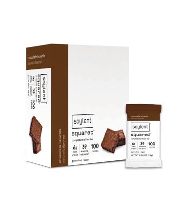 Soylent Squared Chocolate Brownie 100 Calorie Snack Bars - 24 Count | Plant-Based, Gluten Free, Low Sugar, 6g Vegan Protein - Buy Online on GoSupps.com