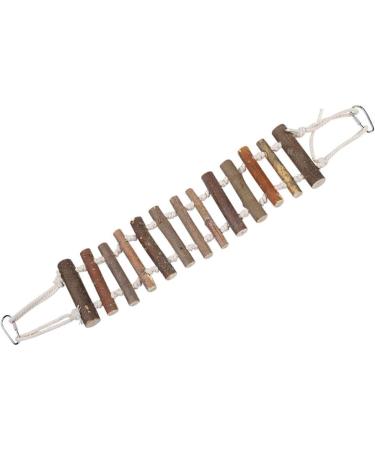 24in Natural Rope Parrot Ladder Toy for Birds - Ideal for African Grey, Cockatoo, Cockatiel, Conure, Budgie, Parakeet - Flexible Wooden Bridge Swing for Hamsters - Buy Online on GoSupps.com