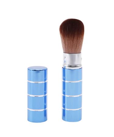 Retractable Blush Makeup Brush Travel Powder Blush Bronzer Contouring Blending Brush Blue