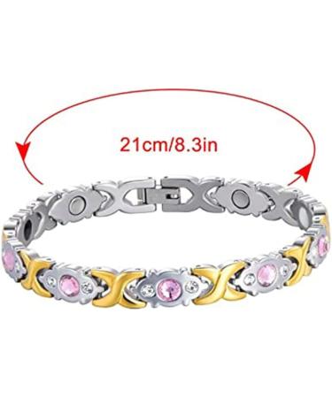 ZSSM Lymph Drainage Magnetic Bracelet 2PCS Magnetic Lymph Detox Bracelet Weight Loss Anti Swelling Therapy Bracelets (Gold) - Buy Online on GoSupps.com