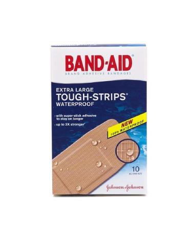 Band-Aid Tough-Strips Waterproof Bandages Extra Large 10 ea Pack of 6 by Band-Aid