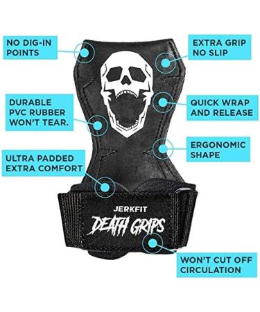 JerkFit Death Grips Lifting Straps with Padded Support - Medium - Buy Online on GoSupps.com