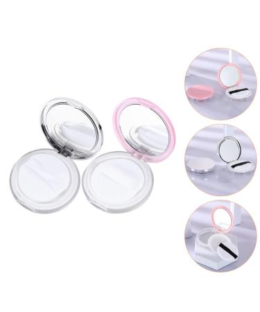 SHERCHPRY 2 Sets Powder Puff Storage Box | Cosmetic Powder Case with Sifter Lids for Loose Powder & Makeup | Travel-Friendly Compact in Pink & Silver - Buy Online on GoSupps.com