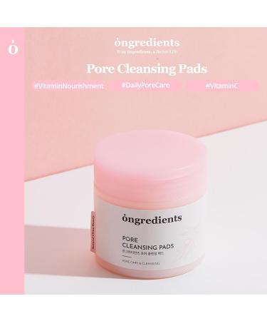 Ongredients Pore Cleansing Pad - Exfoliating Face Wipes & Makeup Remover - Korean Cleansing Pads for Pore Reducing - 60 Pads - Buy Online on GoSupps.com