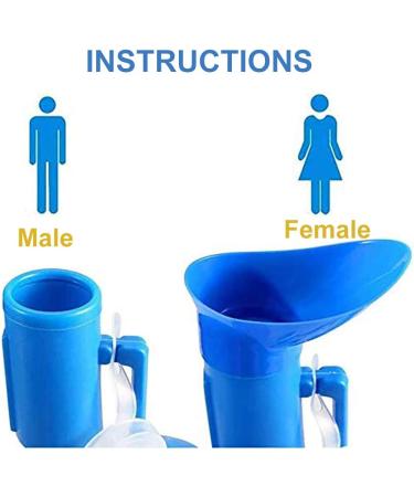 Portable Urinals 2000ML for Men and Women - Spill-Proof Pee Bottle with Long Tube for Hospital, Camping, Travel - WhiteBlue - Buy Online on GoSupps.com