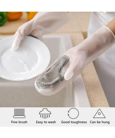 Magic Dish Washing Gloves Silicone Rubber Cleaning Brush Scrubber Kitchen Accessories (Purple) - Buy Online on GoSupps.com