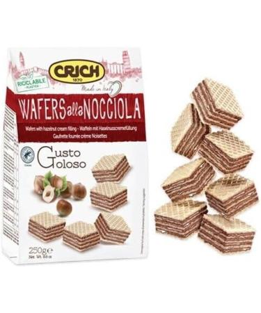 Crich Wafers con Crema alla Nocciola Sweet Biscuit Bags with Hazelnut Cream 250 g Bag + 1 x 330 ml Box of Peach Yoga Iced Tea - Buy Online on GoSupps.com