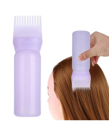 Hair colored bottle color bottle with comb 3 colors light hair dye flap brush shampoo hair color oil comb applical tool (blue)