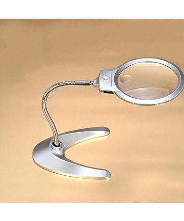 Magnifiers Desktop Magnifying Glass Large Lens Bracket HD with LED Light Hose Engraving Repair Enlarged Mirror Silver 35 13cm Reading Aids - Buy Online on GoSupps.com