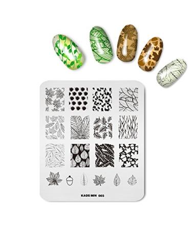 KADS Nail Art Stamping Plate Plant Leaf Shape Pattern Stamp Template Image Plates for Nail Salon Designs