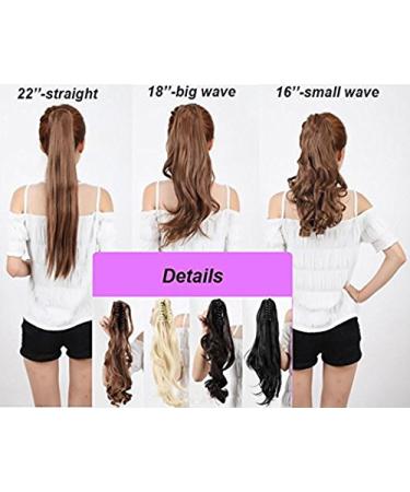 Shop S-noilite Voluminous Hair Extension - 45cm Wavy Ponytail & Braid Claw - Natural Black & Various Colors - Buy Online on GoSupps.com