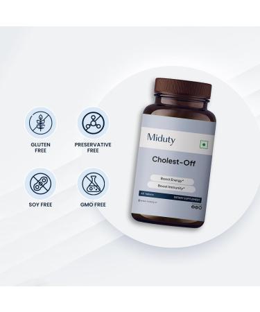 Miduty by Palak Notes Cholest - Off - Pine Phytosterol - Niacin - Bergamot Orange Fruit Extract - Aged Garlic Allium Sativum Extract - Gluten Free - Non-GMO - 60 Tablets - Buy Online on GoSupps.com