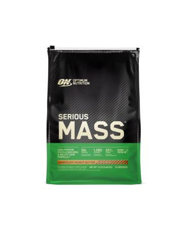 Optimum Nutrition Serious Mass Weight Gainer Protein Powder Mass Gainer Vitamin C and Zinc for Immune Support Creatine Chocolate Peanut Butter 12 Pound (Packaging May Vary)