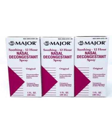Nasal Decongestant Pump Mist Spray 12hr Oxymetazoline HCL 0.05% 30ml (3)