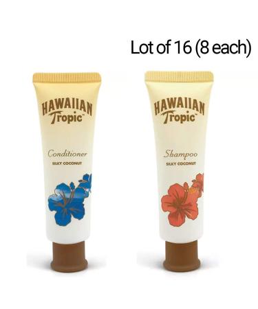 Hawaiian Tropic Silky Coconut Shampoo & Conditioner Lot of 16 | 1 Oz Each | International Shipping Available - Buy Online on GoSupps.com