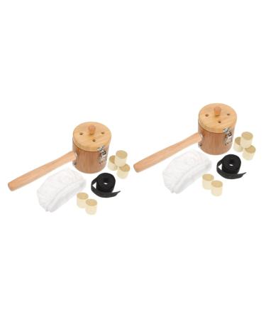 Magiclulu metal bracket 2 sets of handheld devices for the moxibusion body-moxibuspot-pot wood tools adjustable moxa rod burner made of wood whole body moxibusion box