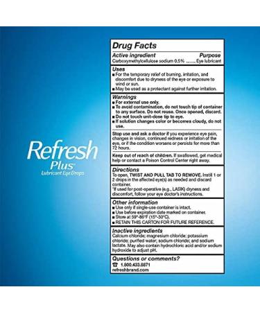 Buy Refresh Plus Lubricant Eye Drops - Long Lasting Relief & Protection for Dry Eyes - 200 Single Use Vials - International Shipping Available - Buy Online on GoSupps.com