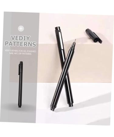 minkissy Nail Pen Liner Pen Nail Polish Nail Brush Pen Gel Nail Tool Extension Gel Pen Drawing Painting Liner Pens Barniz De Gel Para U as Nail Tools Nail Art Pen Abs Simple Draw Flowers 14X1X1CM Black - Buy Online on GoSupps.com