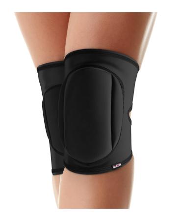 Queen Wear  Sleek Black  Pole Dance Knee Pads Perfect Woman Protection for Ballet Modern Dance and Indoor Sports (M)