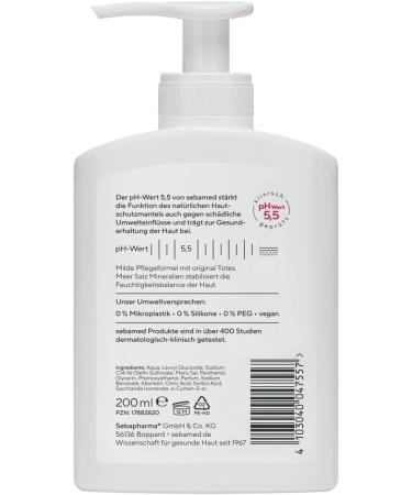  SEBAMED SEBAMED Sea Salt Cleansing Emulsion 200ml for particularly gentle cleansing of dry and sensitive skin combats dehydration with minerals from the Dead Sea - Buy Online on GoSupps.com